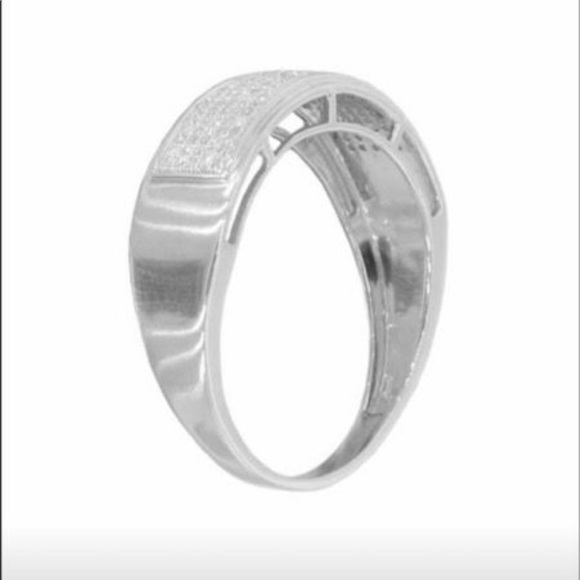 Men’s silver 1/3 ct total weight diamond ring - Picture 1 of 4